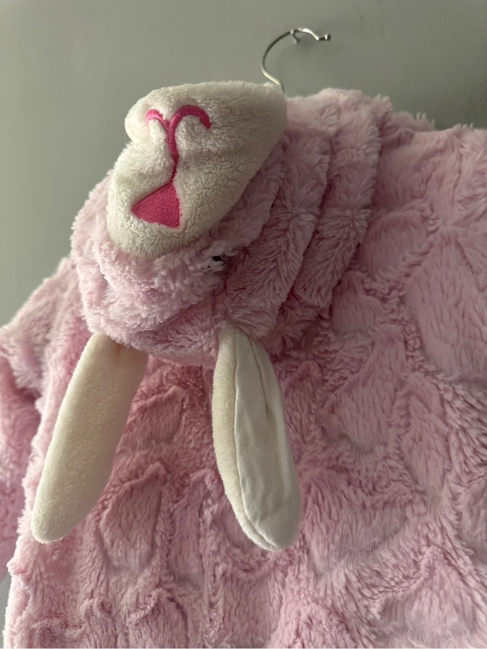 BabiesRUs | Pink Fuzzy Bunny One-Piece | 9M